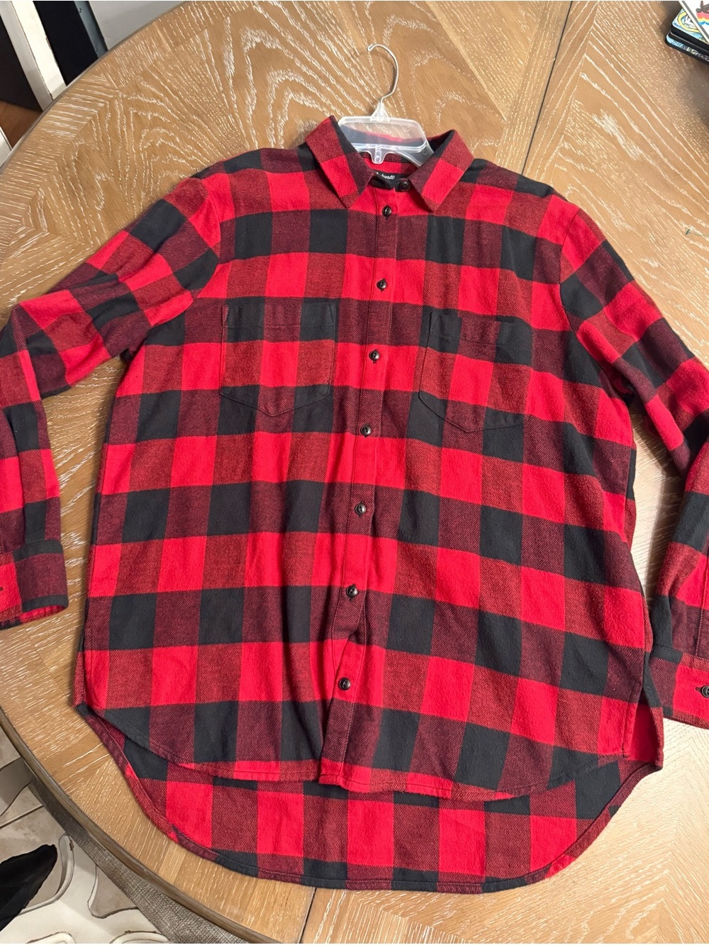 Women’s Madewell Red and Black Buffalo Plaid Button-Down Shirt